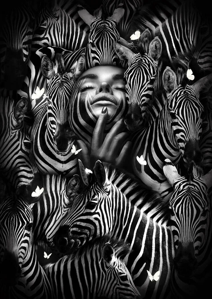 glasschilderij-vrouw-zebra-zenzi